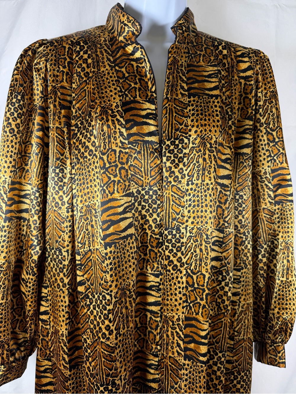 Vintage Ruth Norman New York Neiman Marcus Animal Print Caftan Hostess Robe Maxi